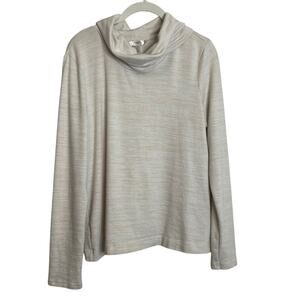 Banana Republic Luxespun Womens Cowl Neck Top Medium Oatmeal Long Sleeve